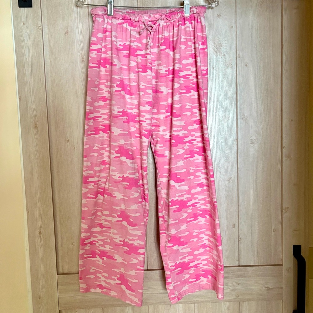 Pink camo pajama pants
